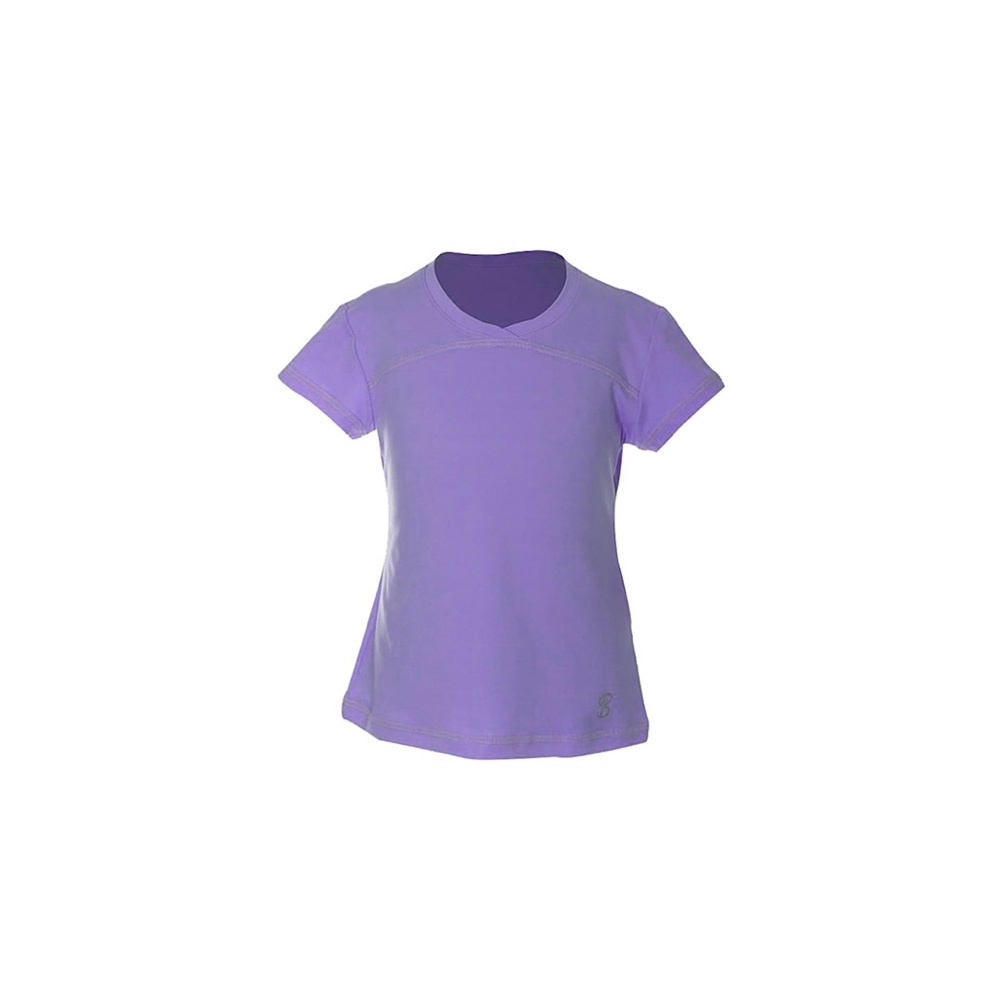 Sofibella Girls` UV Colors Short Sleeve Tennis Top Amethyst